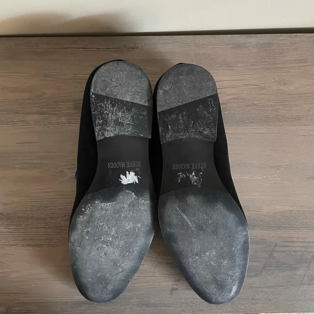 Steve Madden P-Flavio Crown Velvet Loafers Men’s 11 Black Blue Smoking Slipper